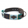 Pioneros Polo Dog Collar - Green, Pale Blue, Navy, Cream Stripe 2