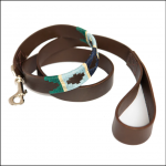 Pioneros Polo Dog Lead - Green, Pale Blue, Navy, Cream Stripe 1