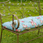 Ascalon Blue Floral Bench Seat Cushion Pad