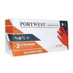 Portwest A930 Powder Free Orange HD Nitrile Disposable Gloves (Box of 100)