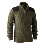 Deerhunter Rogaland Knit with Zip Neck Adventure Green Melange