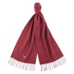 Barbour Plain Lambswool Scarf Port Red