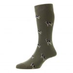 HJ Hall Men’s Cow Cotton Rich Socks Olive