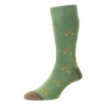 HJ Hall Men's Pheasant & Grouse Cotton Rich Socks Moss