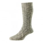 HJ Hall Women’s Chunky Knit Wool Blend Socks Grey Marl
