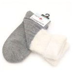 HJ Hall Women’s Fluffy Top Cable Knit Socks Grey