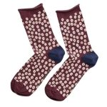 Seasalt Women’s Arty Organic Cotton Socks Dotty Flower Red Ship