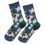 Seasalt Women’s Bamboo Arty Socks Berry Blossom Blue Ink