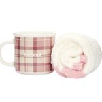 Barbour Women’s Mug And Sock Gift Set Dewberry Tartan
