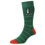 HJ Hall Men’s Cotton Rich Fairy Lights Xmas Socks in Green & Royal Blue