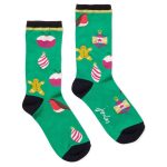 Joules Gift Eco Vero Single Socks Green Xmas