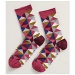 Seasalt Women’s Bamboo Arty Socks Patchwork Triangles Mix
