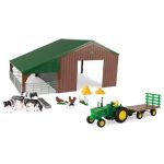 Britains Animal Farm Building Set with John Deere Tractor & Wagon 1:32 Scale