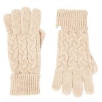Joules Elena Cable Knit Gloves Oat