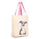 Joules Lulu Cotton Canvas Printed Tote Bag Dog Glasses