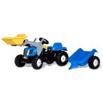 Rolly Kids New Holland TVT 190 Pedal Tractor with Front Loader & Trailer
