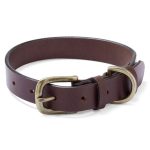 Le Chameau Leather Dog Collar Marron Fonce