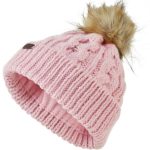 Schoffel Bakewell Cable Knit Bobble Hat Pale Pink