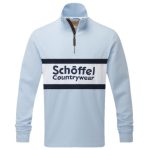 Schoffel Exeter Heritage 1/4 Zip Rugby Shirt Pale Blue