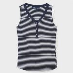 Crew Clothing Henley Women’s Vest Top Navy/White Stripe