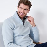 Crew Classic Men’s Half Zip Sweatshirt Soft Blue Marl