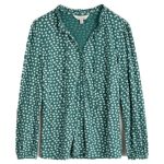 Seasalt Zelah Frilled Collar Shirt Speckled Petals Studio Green