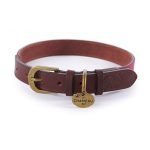 Le Chameau Waxed Cotton/Leather Dog Collar Rouge