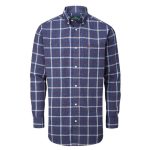 Alan Paine Ilkley Men’s Flannel Button Down Shirt Blue Check