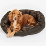 Barbour Luxury Waxed Cotton Quilted Dog Bed Classic Tartan