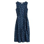 Seasalt Belle Fit & Flare Midi Dress Vintage Spot Maritime (was £65)