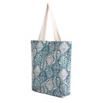 Seasalt Foldaway Canvas Shopper Wax Leaf Atlantic