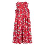 Seasalt Shale Way Sleeveless Dress Painted Tulips Tomato (reduced from £69.95)