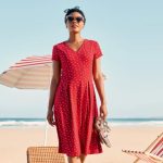 Seasalt Pier View Jersey Dress Little Sponge Spot Crimson