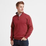 Schoffel Cashmere Cotton 1/4 Zip Jumper Chilli