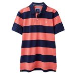 Crew Heritage Stripe Polo Shirt Navy-Coral