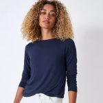 Crew Jemma Ladies Boat Neck Top Navy