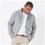 Crew Men’s Crossed Oars Zip Through Hoodie Grey Marl