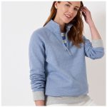 Crew Women’s Half Zip Sweatshirt Blue Marl
