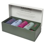 Schoffel Ladies Bamboo Socks (Box of 5) Logo Pink Mix