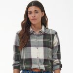 Barbour Moorland Ladies Check Shirt Olive-Classic Black Cherry