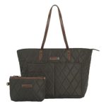 Barbour Quilted Tote Bag Olive