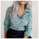 Seasalt Larissa Organic Cotton Shirt Glazed Foliage Sea Holly