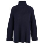 Barbour Stitch Roll Neck Knitted Cape Classic Navy