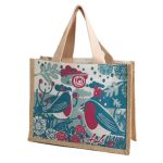 Seasalt Cute Jute Shopper Winter Robins Wild Berry