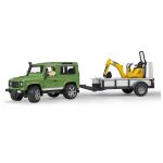 Bruder Land Rover Defender with Trailer, JCB Excavator & Man 1.16 Scale