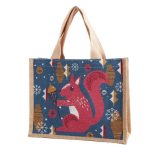 Seasalt Cute Jute Shopper Retro Squirrel Deep Teal