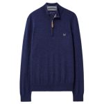 Crew Men’s Merino Cashmere Half Zip Jumper Navy Marl (was £100)