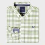 Crew Men’s Georgie Oxford Check Shirt Artichoke-White