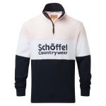 Schoffel Exeter Heritage 1/4 Zip Rugby Shirt Pale Pink