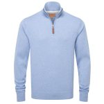 Schoffel Porthmeor Pima Cotton 1/4 Zip Jumper Sky Blue